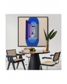 Çerçeveli Blue Gray Violet Wheel Tablo-8315