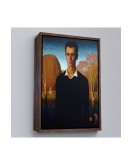 Çerçeveli Grant Wood - Arnold Pyle İki Zayıf Adamla Nehrin Önünde Tablosu-8065