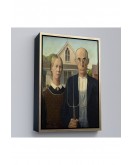 Çerçeveli Grant Wood - Soyal Gerçeklik I American Gotik Tablosu - Social Realism-8059