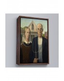 Çerçeveli Grant Wood - Soyal Gerçeklik I American Gotik Tablosu - Social Realism-8059