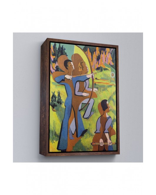 Çerçeveli Ernst Ludwig Kirchner - Okçular Tablosu - Archers-8064