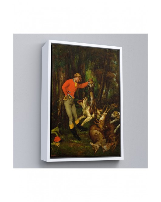 Çerçeveli Gustave Courbet -Avdan Sonra Tablo - After The Hunt-8055