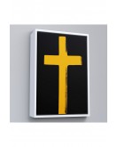 Çerçeveli Sarı Haç Tablosu - Cross-8105