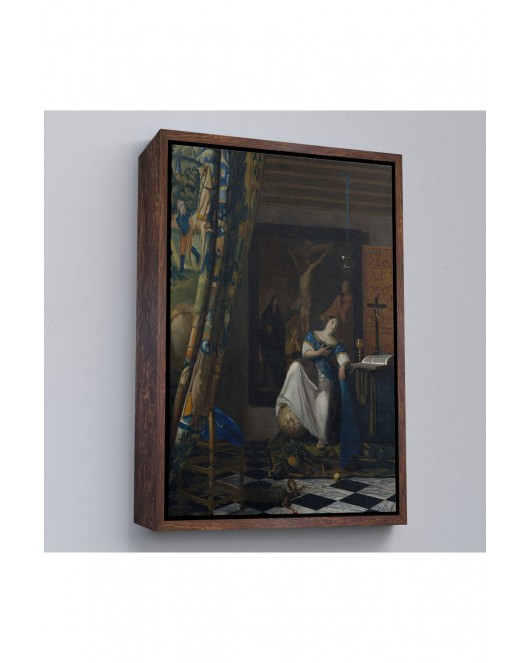 Çerçeveli Johannes Vermeer - Katolik İnancının Alegorisi Tablo- Allegory Of The Catholic Faith-8057