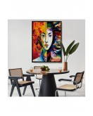 Çerçeveli Renkli Soyut Kadın Tablosu-8014