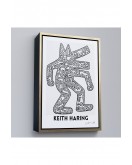 Çerçeveli Keith Haring - Köpek Tablosu - Dog-8047
