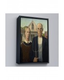 Çerçeveli Grant Wood - Soyal Gerçeklik I American Gotik Tablosu - Social Realism-8059