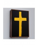 Çerçeveli Sarı Haç Tablosu - Cross-8105