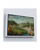 Çerçeveli Rousseau - Bebek Arabaları Pastoral Tablosu-7108