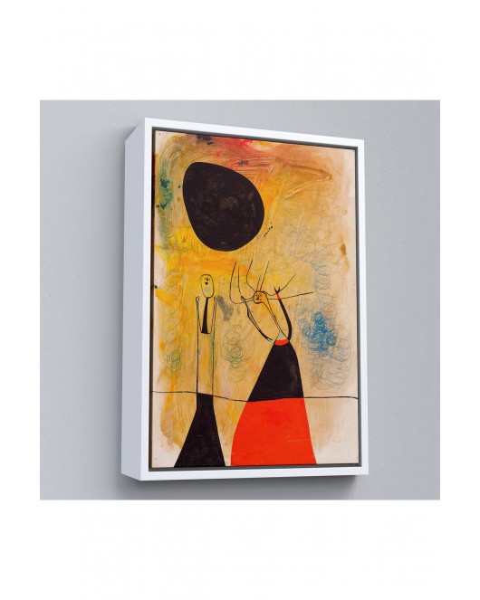 Çerçeveli Joan Miro - Deux Şahsiyetler Tablosu-8110