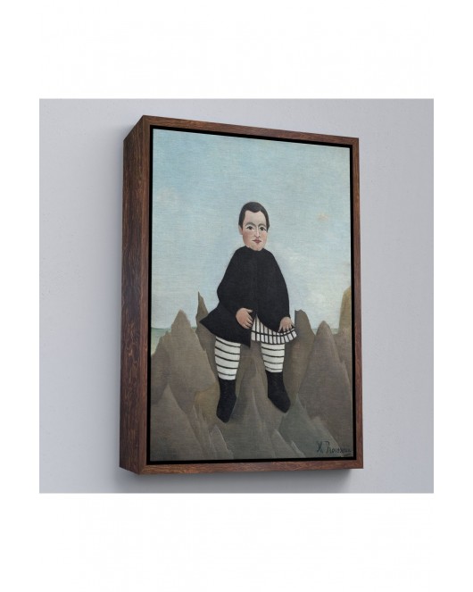Çerçeveli Henri Rousseau - Kayaların Üzerindeki Çocuk Tablosu - Boy On The Rocks-8083