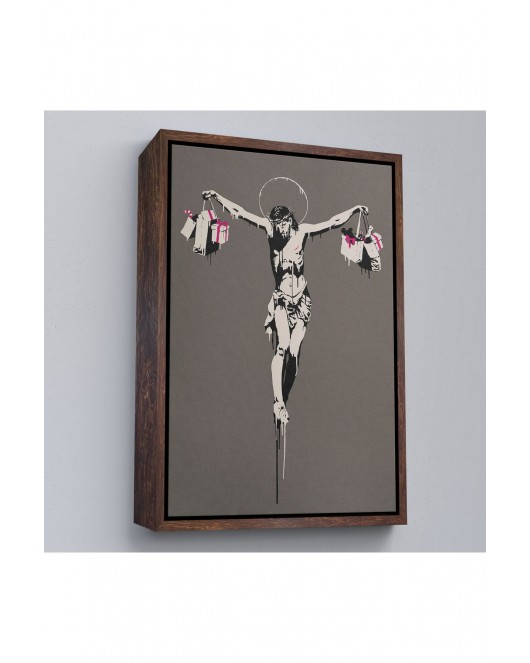 Çerçeveli Alışveriş Torbalı İsa Tablosu - Christ With Shopping Bags-8094