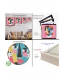 Çerçeveli Pembe Renkli Soyut Kadın Portre Tablosu-8306