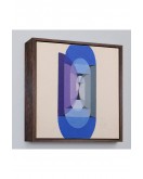 Çerçeveli Blue Gray Violet Wheel Tablo-8315