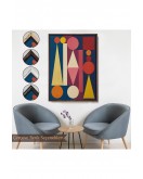 Çerçeveli Auguste Herbin - Dimanche Tablo-8111