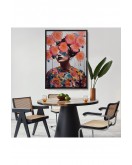 Çerçeveli Çiçek Başlı Soyut Kadın Tablosu-8009