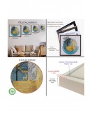 Çerçeveli Soyut Geometri Ağaç Ve Geyik Tablosu-8309