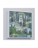 Çerçeveli Gustav Klimt - Cassone’Deki Kilise Selvili Manzara Tablosu-8345