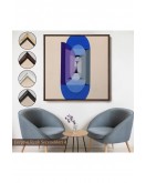 Çerçeveli Blue Gray Violet Wheel Tablo-8315