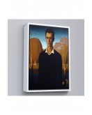 Çerçeveli Grant Wood - Arnold Pyle İki Zayıf Adamla Nehrin Önünde Tablosu-8065