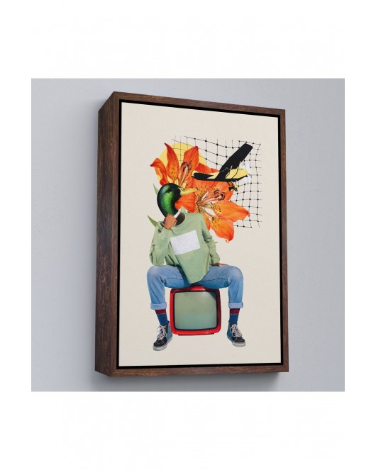 Çerçeveli Ördek Kafalı İnsan Pop Art Tablo-8017
