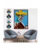 Çerçeveli Pablo Picasso - Adamın Büstü Tablosu - Buste D'Homme-8085