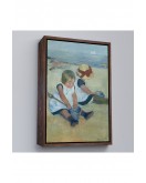 Çerçeveli Mary Cassatt - Sahilde Oynayan Çocuklar Tablo-8092