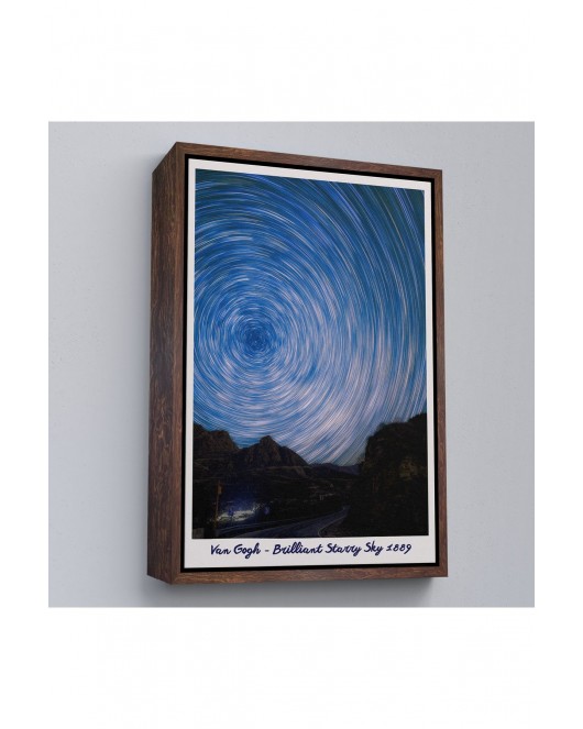 Çerçeveli Vincent Van Gogh - Parlak Yıldızlı Gökyüzü Tablo - Brillant Starry Sky-8049