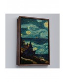 Çerçeveli Vincent Van Gogh Tarzı Dalgalı Deniz Tablosu-7689