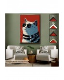 Çerçeveli Cool Kedi Tablo-7643