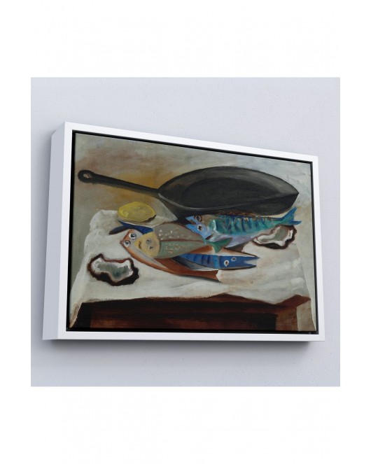 Çerçeveli Picasso-Balık Ve Kızartma Tavası Tablo-7102