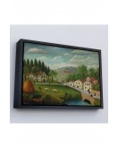 Çerçeveli Rousseau - Bebek Arabaları Pastoral Tablosu-7108