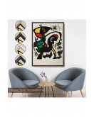 Çerçeveli Joan Miro - Acıtmadan Vurun Tablosu-8096