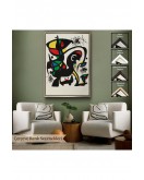 Çerçeveli Joan Miro - Acıtmadan Vurun Tablosu-8096