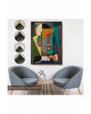 Çerçeveli Auguste Herbin - Kübist Kompozisyon Tablo-8097