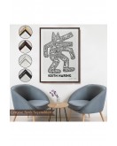Çerçeveli Keith Haring - Köpek Tablosu - Dog-8047