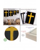 Çerçeveli Sarı Haç Tablosu - Cross-8105