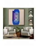 Çerçeveli Blue Gray Violet Wheel Tablo-8315