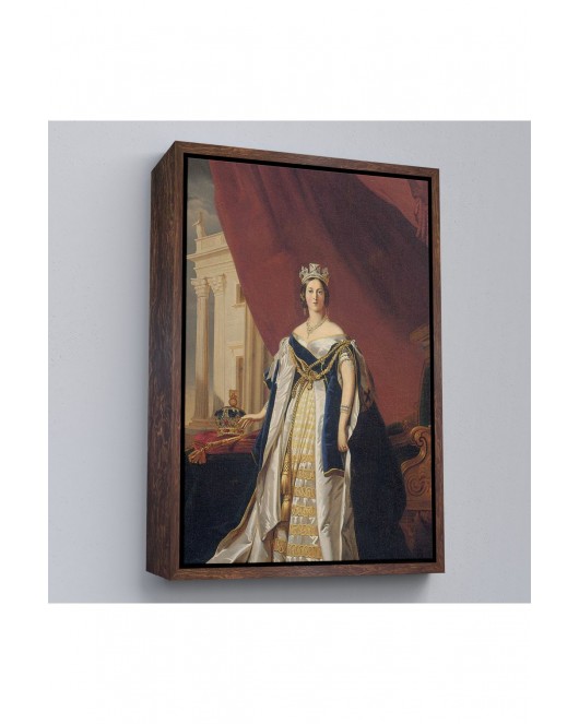 Çerçeveli Franz Xaver Winterhalter - Kraliçe Victoria Tablosu - Queen Victoria-8039