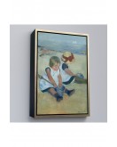 Çerçeveli Mary Cassatt - Sahilde Oynayan Çocuklar Tablo-8092