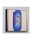 Çerçeveli Blue Gray Violet Wheel Tablo-8315