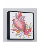 Çerçeveli Çiçekli Kalp Tablosu - Kalp Doktoru Hastanesi Hediyesi-8304