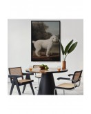 Çerçeveli George Stubbs Beyaz Kaniş Tablo-8034