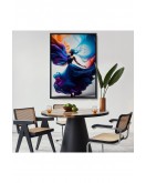Çerçeveli Mavi Kıyafetli Soyut Kadın Tablosu-8021