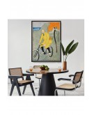 Çerçeveli Edward Penfield - Bisikletli Sarı Takım Elbiseli Adam Tablosu-8044
