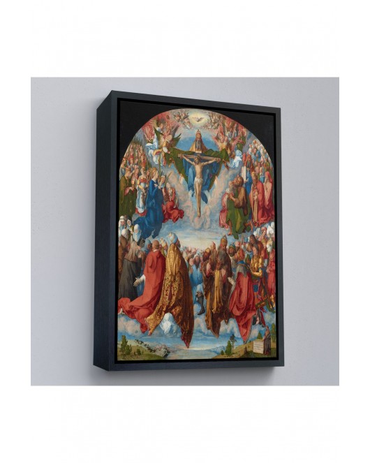 Çerçeveli Albrecht Dürer - Üçlü Birliğin Hayranlığı Tablo - Adoration Of The Trinity-8054
