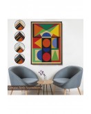 Çerçeveli Auguste Herbin - Mücevher Tablosu - Bijou-8080