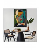 Çerçeveli Auguste Herbin - Kübist Kompozisyon Tablo-8097