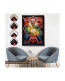Çerçeveli Auguste Herbin - Soyut Sanat Kompozisyon Tablosu-8100