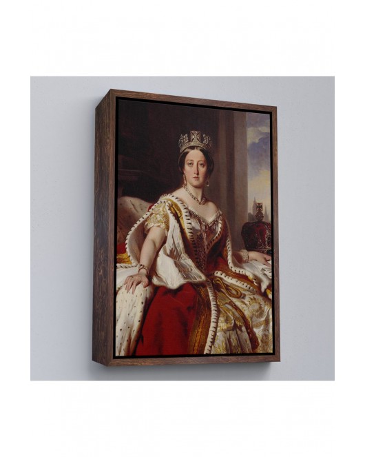 Çerçeveli Franz Xaver Winterhalter - Kraliçe Victoria Tablosu - Queen Victoria-8038